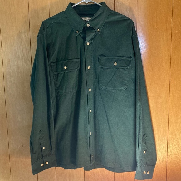Vintage Casual Button Down Dark Green Flannel Backpacker Men’s XLT Outdoorsy 🏕 - Picture 2 of 5